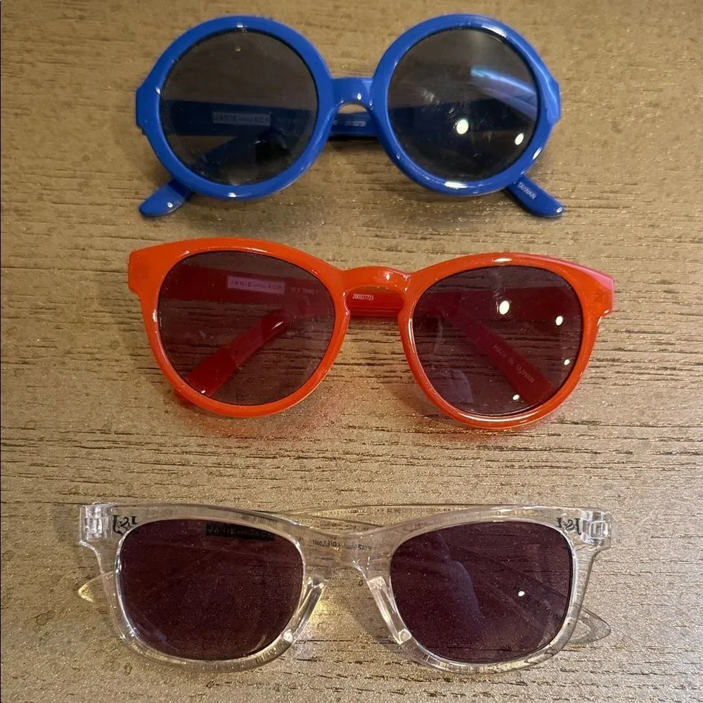 Janie and Jack Blue, Red, and Clear Kids Sunglasses choose the color 🤓